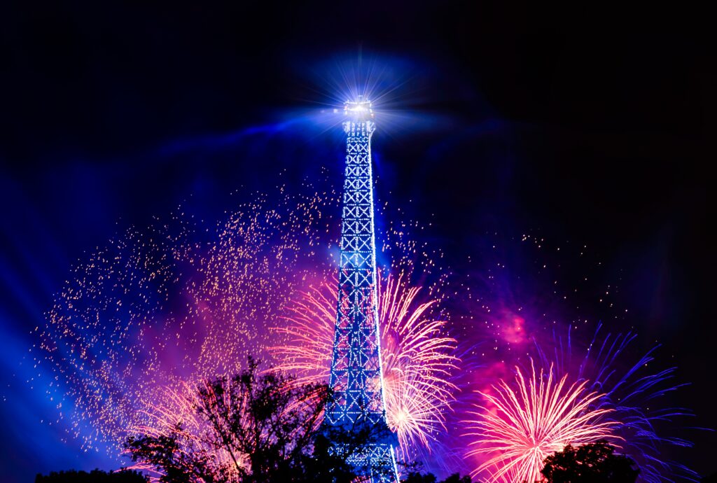 Feu d'artifice de la Tour Eiffel à l'occasion de la fête nationale du 14 juillet