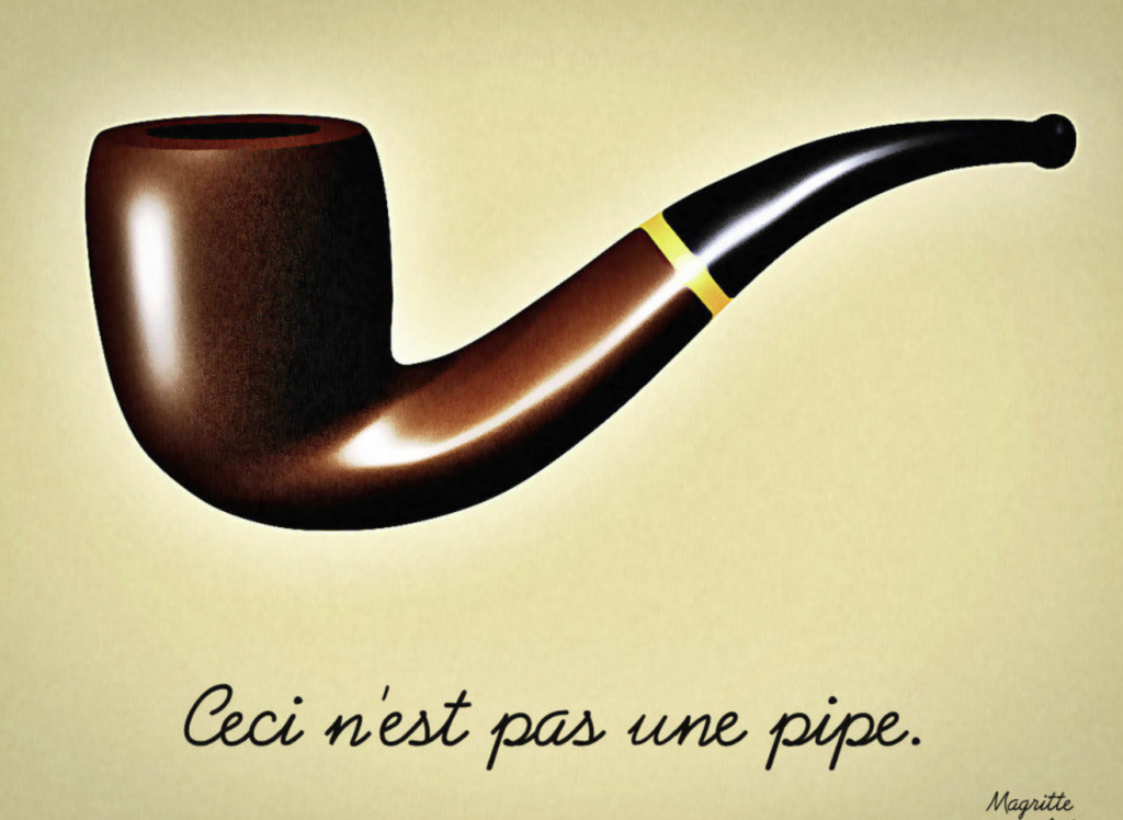 CECI n'est pas une pipe. Mise en scène très célèbre du pronom démonstratif neutre par le peintre Magritte